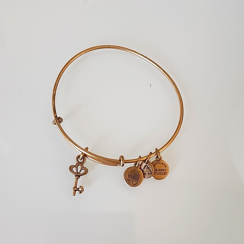 Alex and Ani Gold Skeleton Key Bracelet